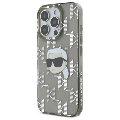 Husa pentru Apple iPhone 16 Pro, Karl Lagerfeld, IML Luxury Electroplated Karl's Head, Neagra