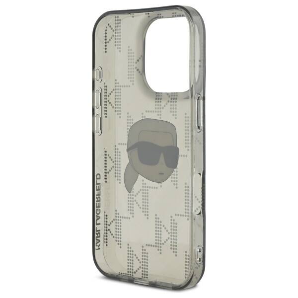 Husa pentru Apple iPhone 16 Pro, Karl Lagerfeld, IML Luxury Electroplated Karl's Head, Neagra