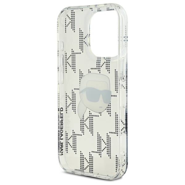 Husa pentru Apple iPhone 16 Pro, Karl Lagerfeld, IML Luxury Electroplated Karl's Head, Transparenta