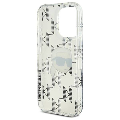 Husa pentru Apple iPhone 16 Pro, Karl Lagerfeld, IML Luxury Electroplated Karl's Head, Transparenta