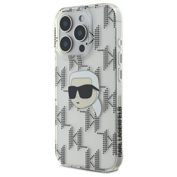 Husa pentru Apple iPhone 16 Pro, Karl Lagerfeld, IML Luxury Electroplated Karl's Head, Transparenta