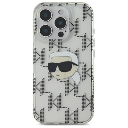 Husa pentru Apple iPhone 16 Pro, Karl Lagerfeld, IML Luxury Electroplated Karl's Head, Transparenta