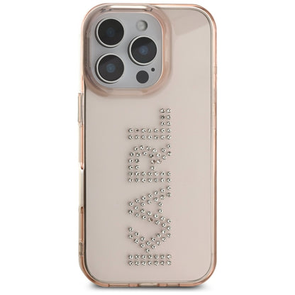 Husa pentru Apple iPhone 16 Pro, Karl Lagerfeld, IML Rhinestones Pink Logo, Roz
