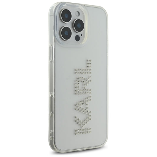 Husa pentru Apple iPhone 16 Pro, Karl Lagerfeld, IML Rhinestones Transparent Logo, Transparenta