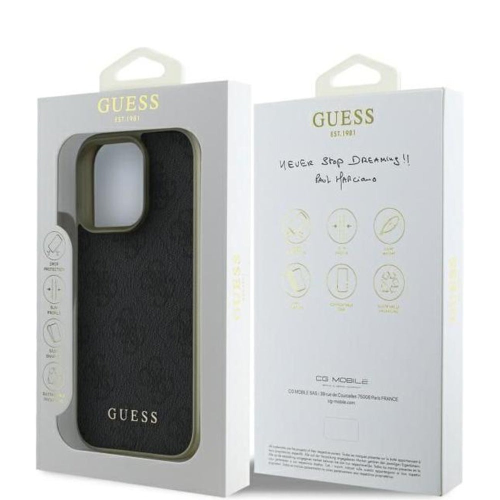 Husa pentru Apple iPhone 16 Pro Max, Guess, 4G Charm, Neagra