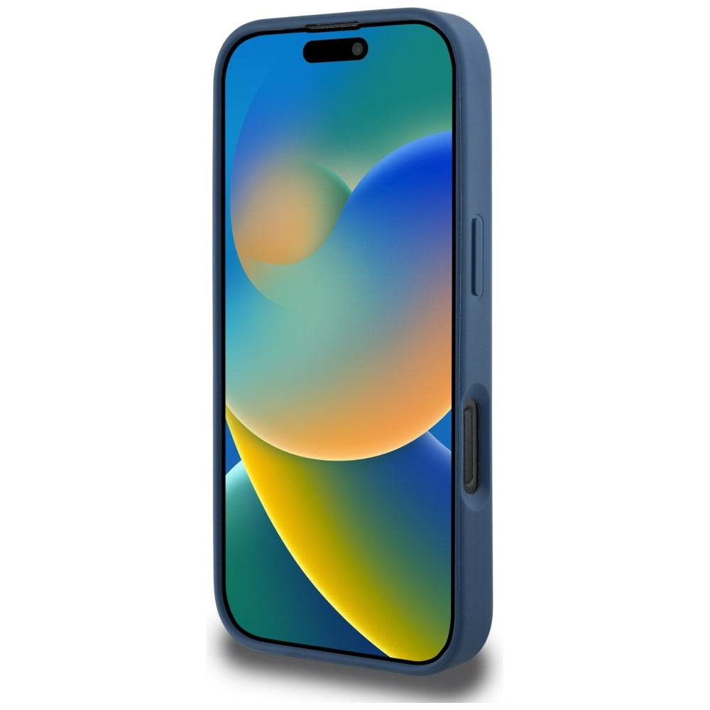 Husa pentru Apple iPhone 16 Pro Max, Guess, 4G Grained Roses Big Logo, Albastra