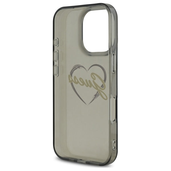 Husa pentru Apple iPhone 16 Pro Max, Guess, IML Heart, Neagra