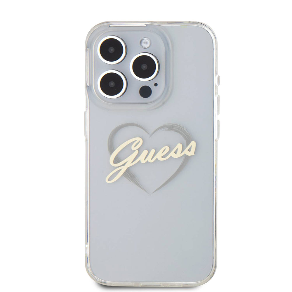 Husa pentru Apple iPhone 16 Pro Max, Guess, IML Heart, Transparenta