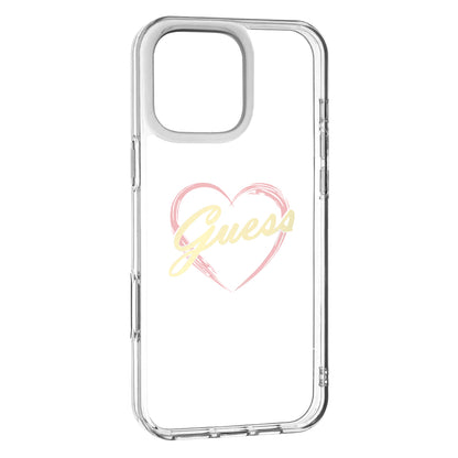 Husa pentru Apple iPhone 16 Pro Max, Guess, IML Heart, Transparenta
