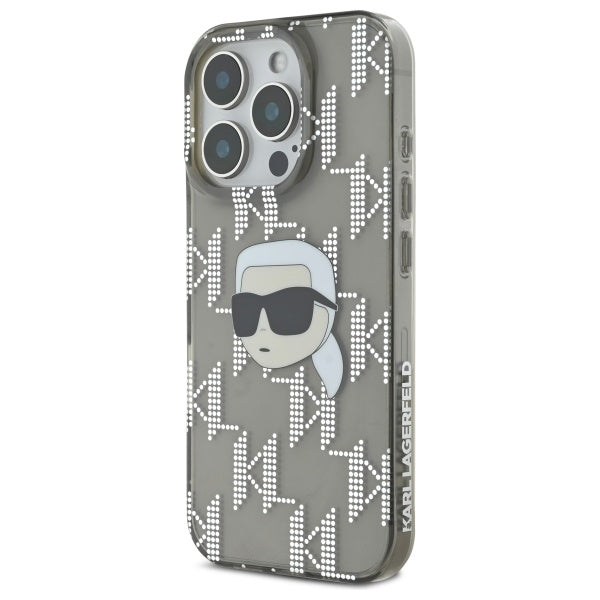 Husa pentru Apple iPhone 16 Pro Max, Karl Lagerfeld, IML Luxury Electroplated Karl's Head, Neagra