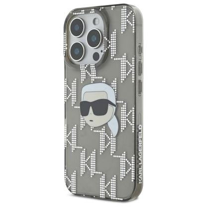 Husa pentru Apple iPhone 16 Pro Max, Karl Lagerfeld, IML Luxury Electroplated Karl's Head, Neagra