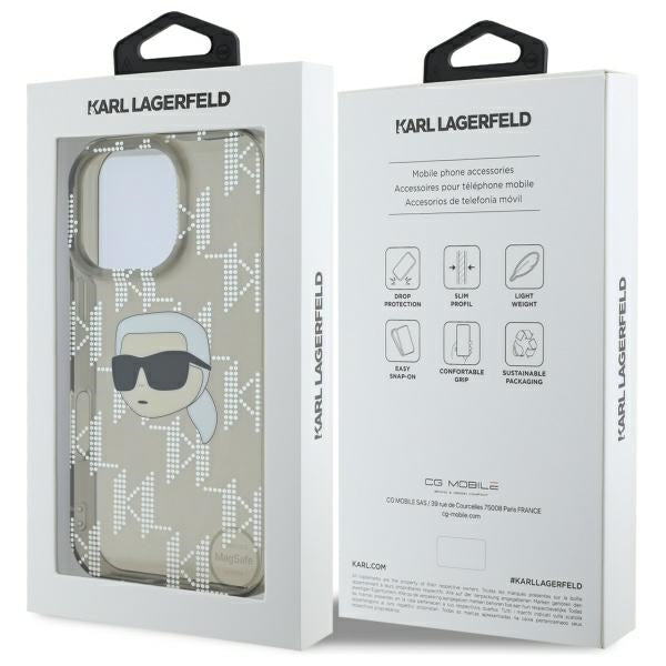 Husa pentru Apple iPhone 16 Pro Max, Karl Lagerfeld, IML Luxury Electroplated Karl's Head, Neagra