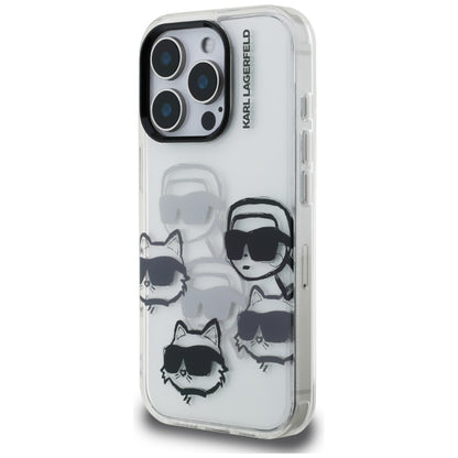 Husa pentru Apple iPhone 16 Pro Max, Karl Lagerfeld, IML Luxury Multi Head Pattern, Transparenta