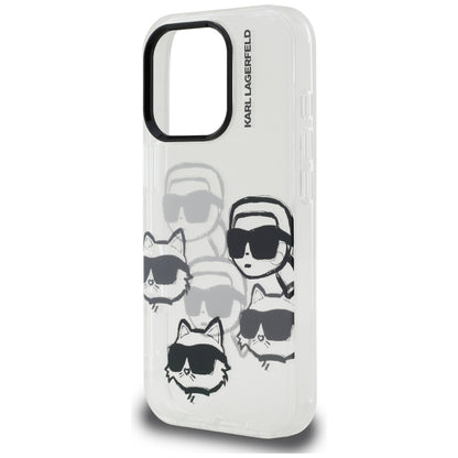 Husa pentru Apple iPhone 16 Pro Max, Karl Lagerfeld, IML Luxury Multi Head Pattern, Transparenta