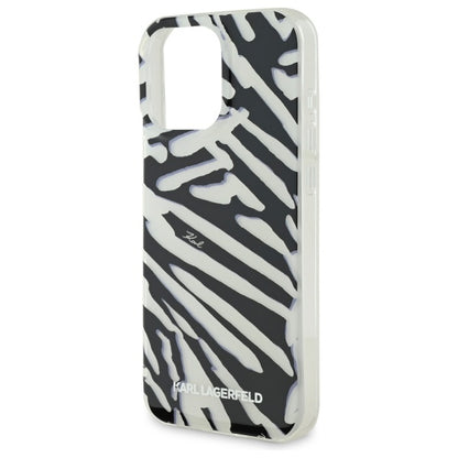 Husa pentru Apple iPhone 16 Pro Max, Karl Lagerfeld, IML Luxury Zebra Pattern with Strap, Neagra