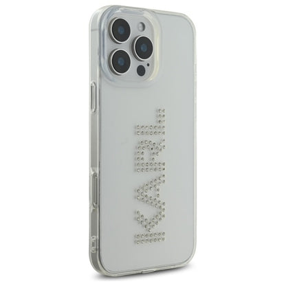 Husa pentru Apple iPhone 16 Pro Max, Karl Lagerfeld, IML Rhinestones Transparent Logo, Transparenta