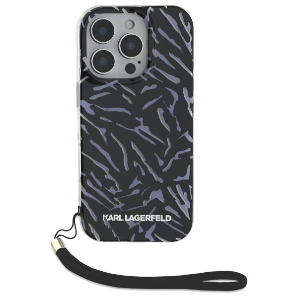 Husa pentru Apple iPhone 16 Pro Max, Karl Lagerfeld, Zebra with Cord Strap, Mov