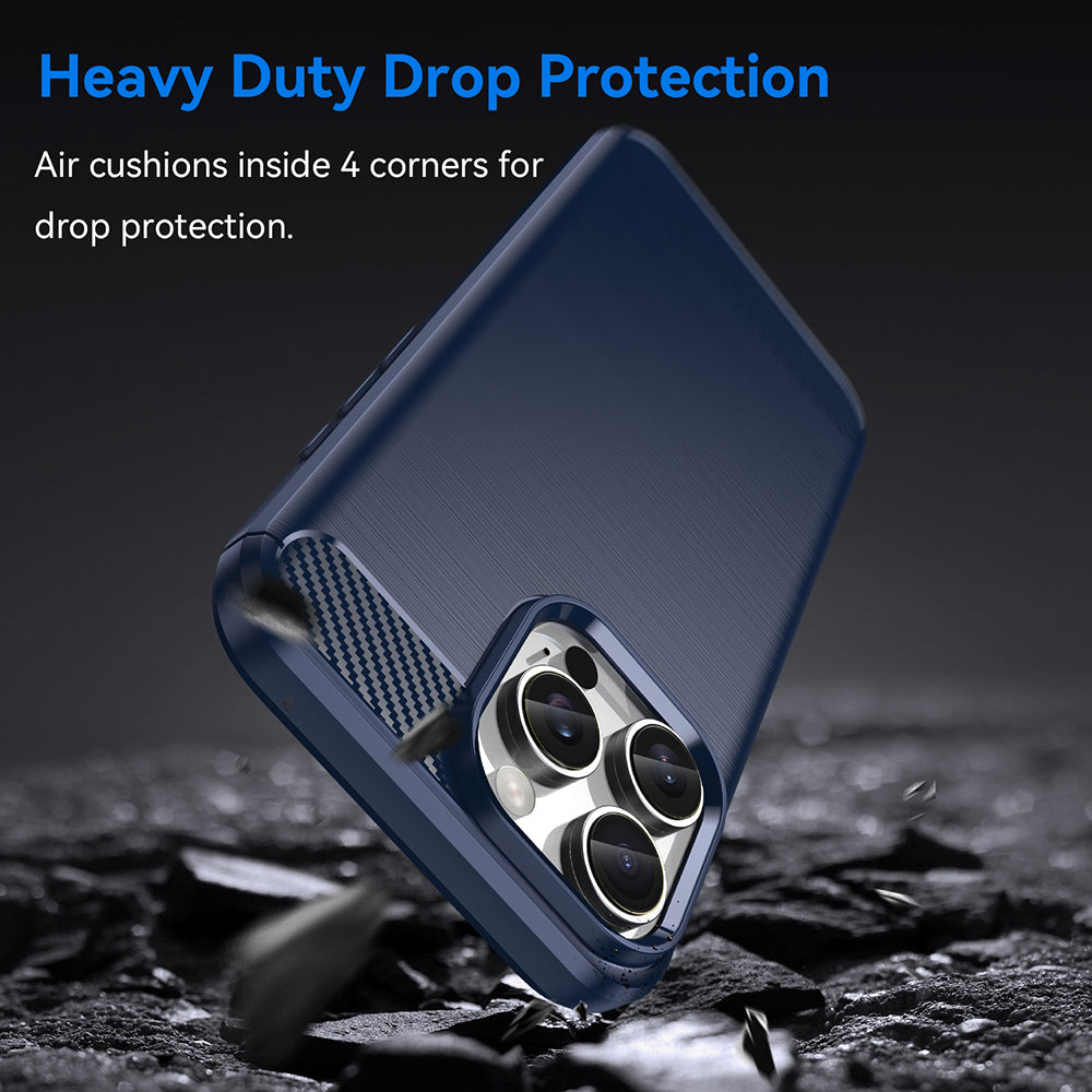 Husa pentru Apple iPhone 16 Pro Max, Techsuit, Carbon, Albastra