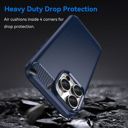 Husa pentru Apple iPhone 16 Pro Max, Techsuit, Carbon, Albastra