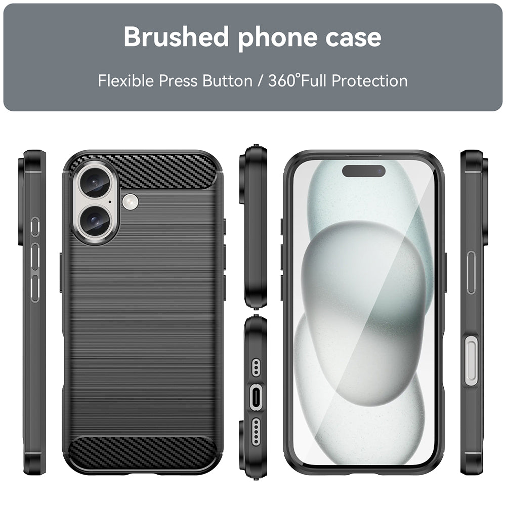 Husa pentru Apple iPhone 16, Techsuit, Carbon, Neagra