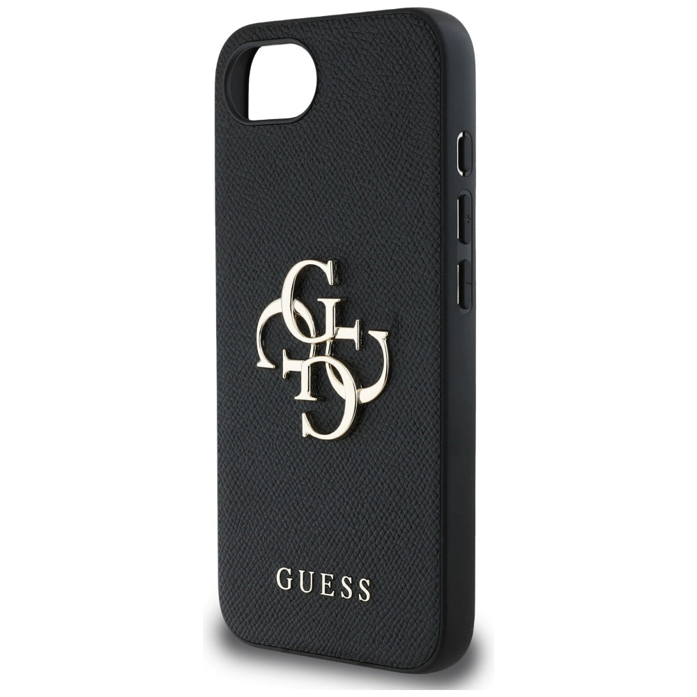 Husa pentru Apple iPhone 16e, Guess, 4G Grained Big and Classic Logo, Neagra