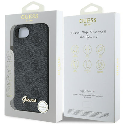 Husa pentru Apple iPhone 16e, Guess, 4G Script Logo, Neagra