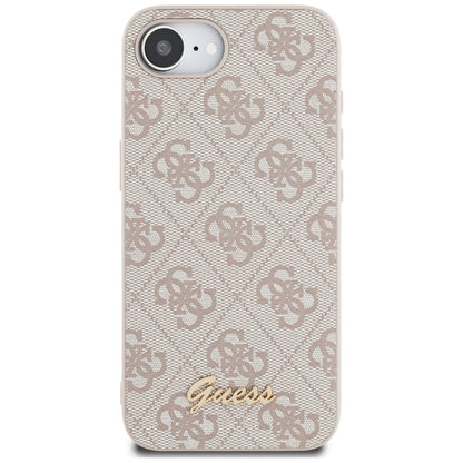 Husa pentru Apple iPhone 16e, Guess, 4G Script Logo, Roz