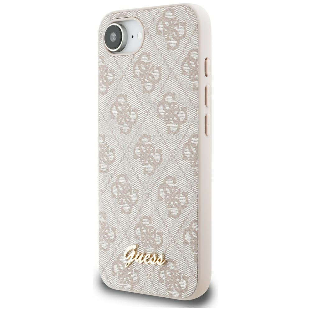 Husa pentru Apple iPhone 16e, Guess, 4G Script Logo, Roz