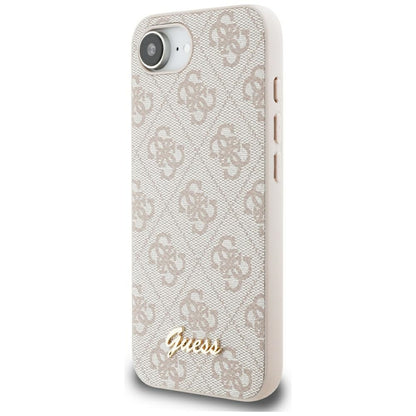 Husa pentru Apple iPhone 16e, Guess, 4G Script Logo, Roz