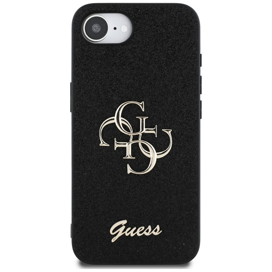 Husa pentru Apple iPhone 16e, Guess, Fixed Glitter Big 4G, Neagra