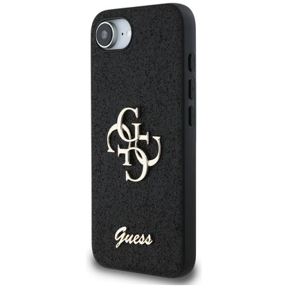 Husa pentru Apple iPhone 16e, Guess, Fixed Glitter Big 4G, Neagra