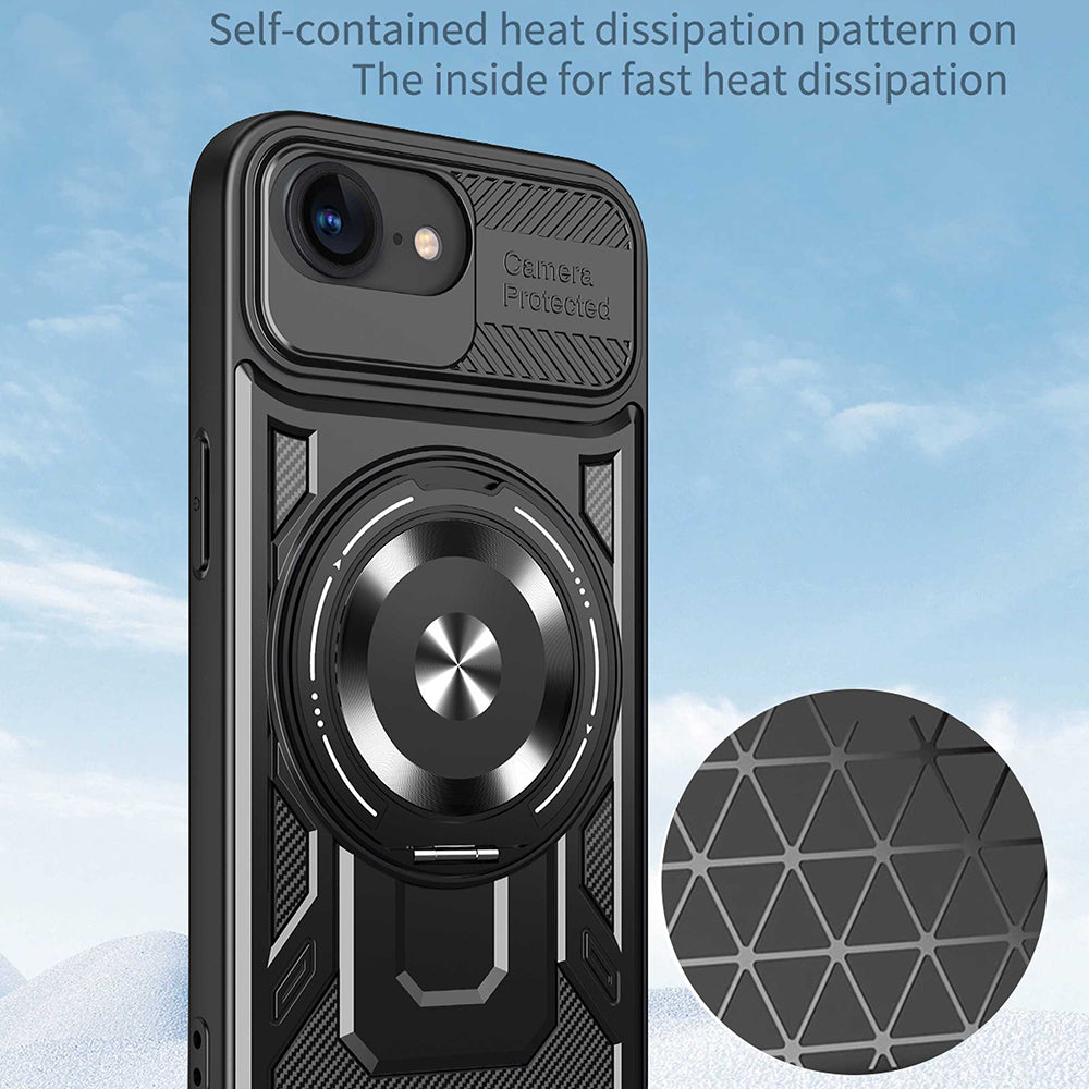 Husa pentru Apple iPhone 17e / 16e, Techsuit, RuggedCam, Neagra
