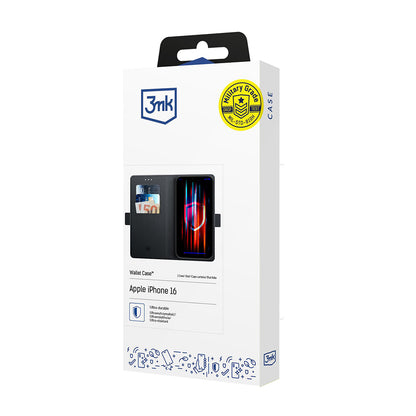 Husa pentru Apple iPhone 17, 3MK, Wallet, Neagra