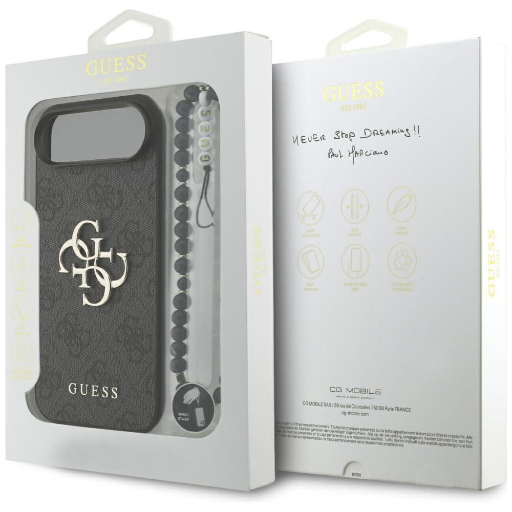 Husa pentru Apple iPhone 17 Air, Guess, 4G Classic Logo with Strap, Neagra