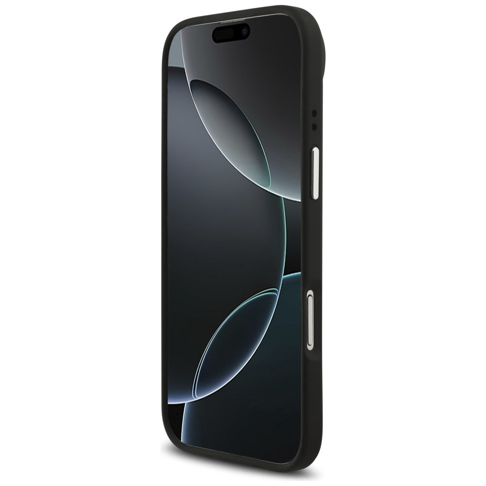 Husa pentru Apple iPhone 17 Air, Guess, 4G Grained Big and Classic Logo, Neagra Argintie