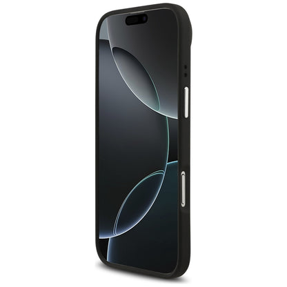 Husa pentru Apple iPhone 17 Air, Guess, 4G Grained Big and Classic Logo, Neagra Argintie