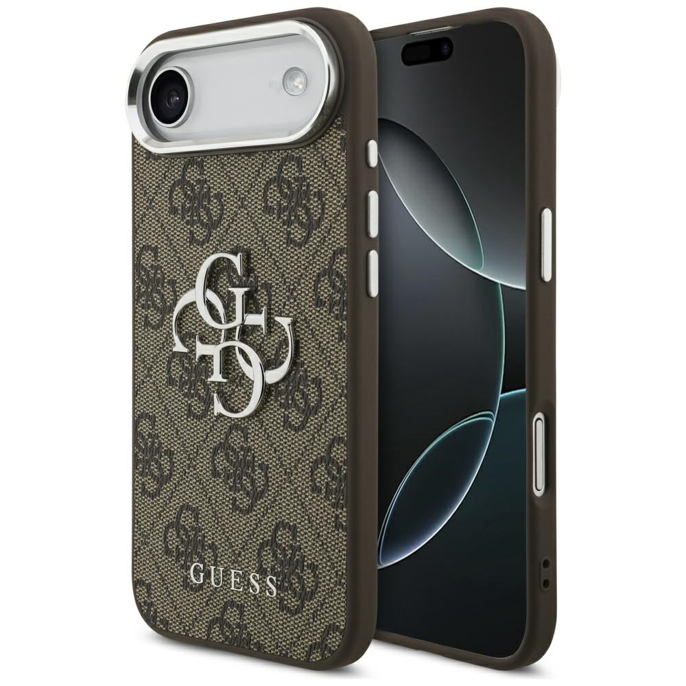 Husa pentru Apple iPhone 17 Air, Guess, Big 4G Logo Classic, Maro Argintie