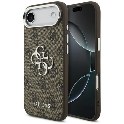Husa pentru Apple iPhone 17 Air, Guess, Big 4G Logo Classic, Maro Argintie