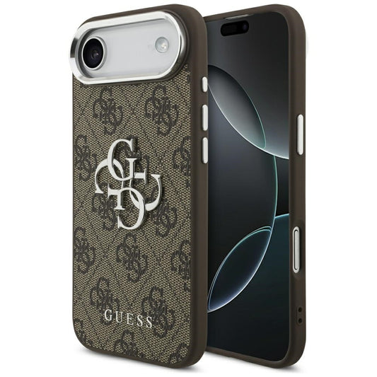 Husa pentru Apple iPhone 17 Air, Guess, Big 4G Logo Classic, Maro Argintie