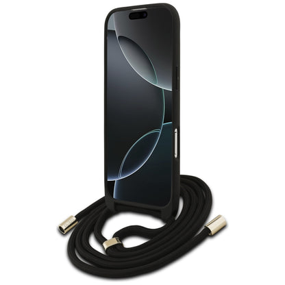 Husa pentru Apple iPhone 17 Air, Guess, Crossbody Cord 4G Big Log, Maro