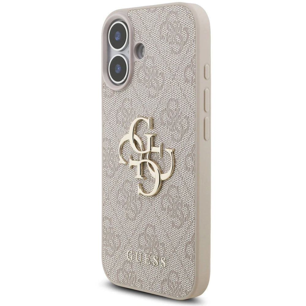 Husa pentru Apple iPhone 17, Guess, 4G Classic Logo with Strap, Roz