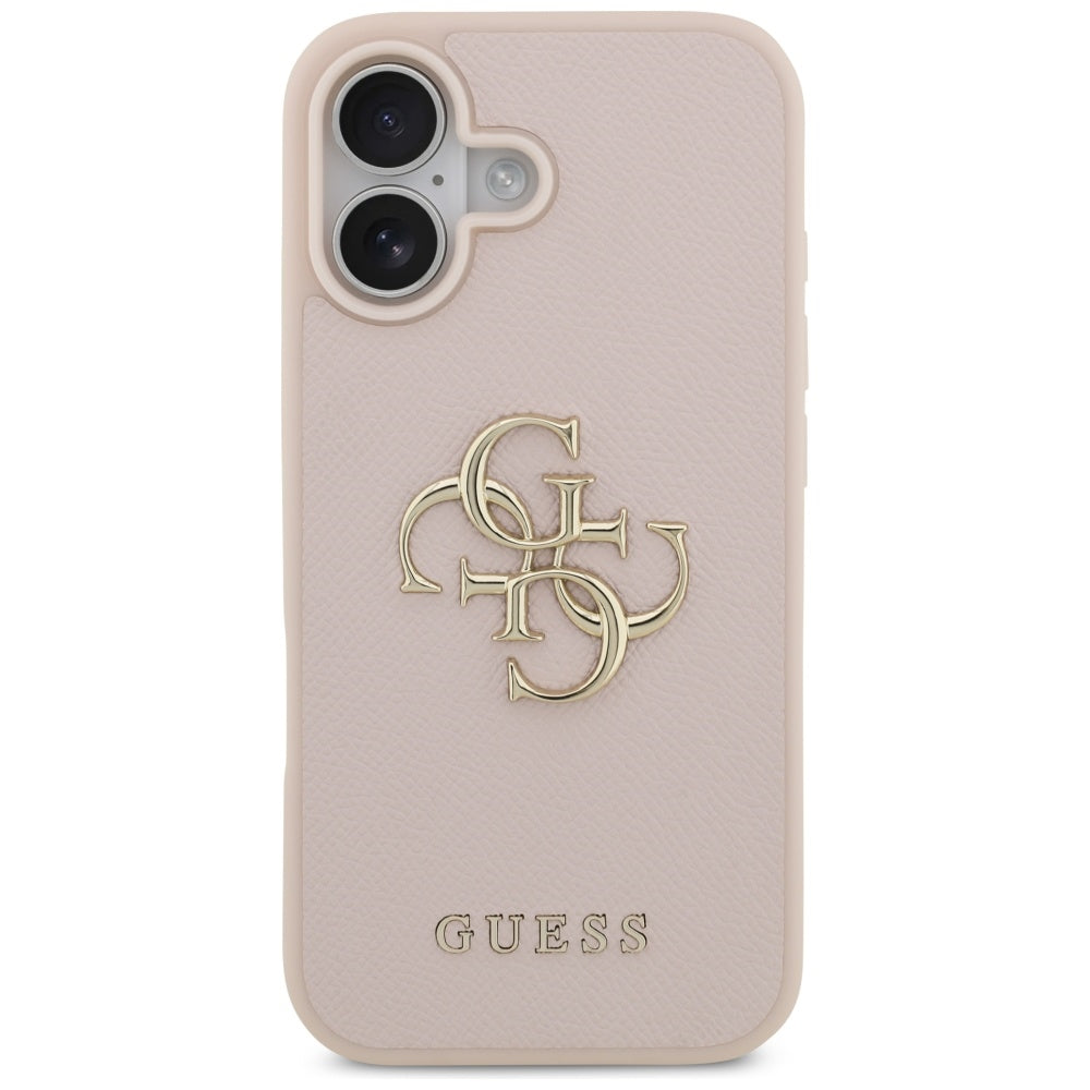 Husa pentru Apple iPhone 17, Guess, 4G Grained Big and Classic Logo, Roz