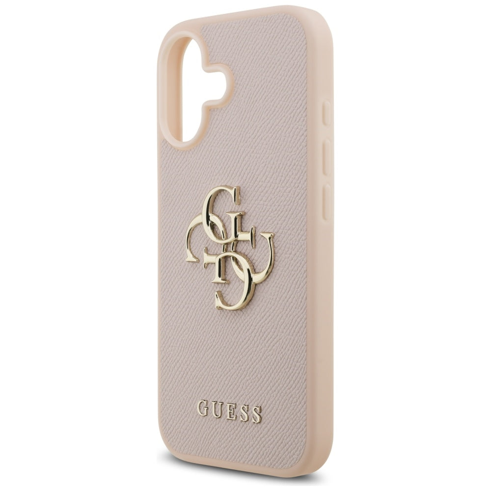 Husa pentru Apple iPhone 17, Guess, 4G Grained Big and Classic Logo, Roz