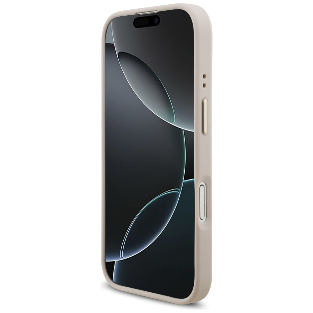 Husa pentru Apple iPhone 17, Guess, 4G Strass Logo and Big Strap, Roz