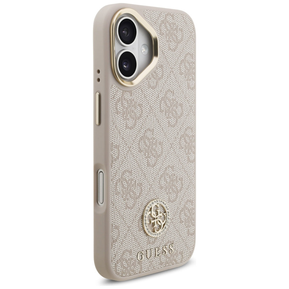 Husa pentru Apple iPhone 17, Guess, 4G Strass Logo and Big Strap, Roz