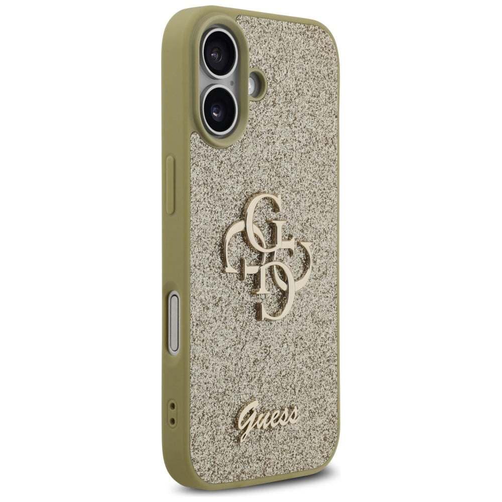 Husa pentru Apple iPhone 17, Guess, Fixed Glitter Big 4G, Aurie