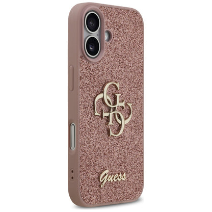 Husa pentru Apple iPhone 17, Guess, Fixed Glitter Big 4G, Roz