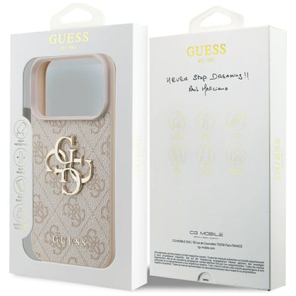 Husa pentru Apple iPhone 17 Pro, Guess, 4G Big Logo, Roz