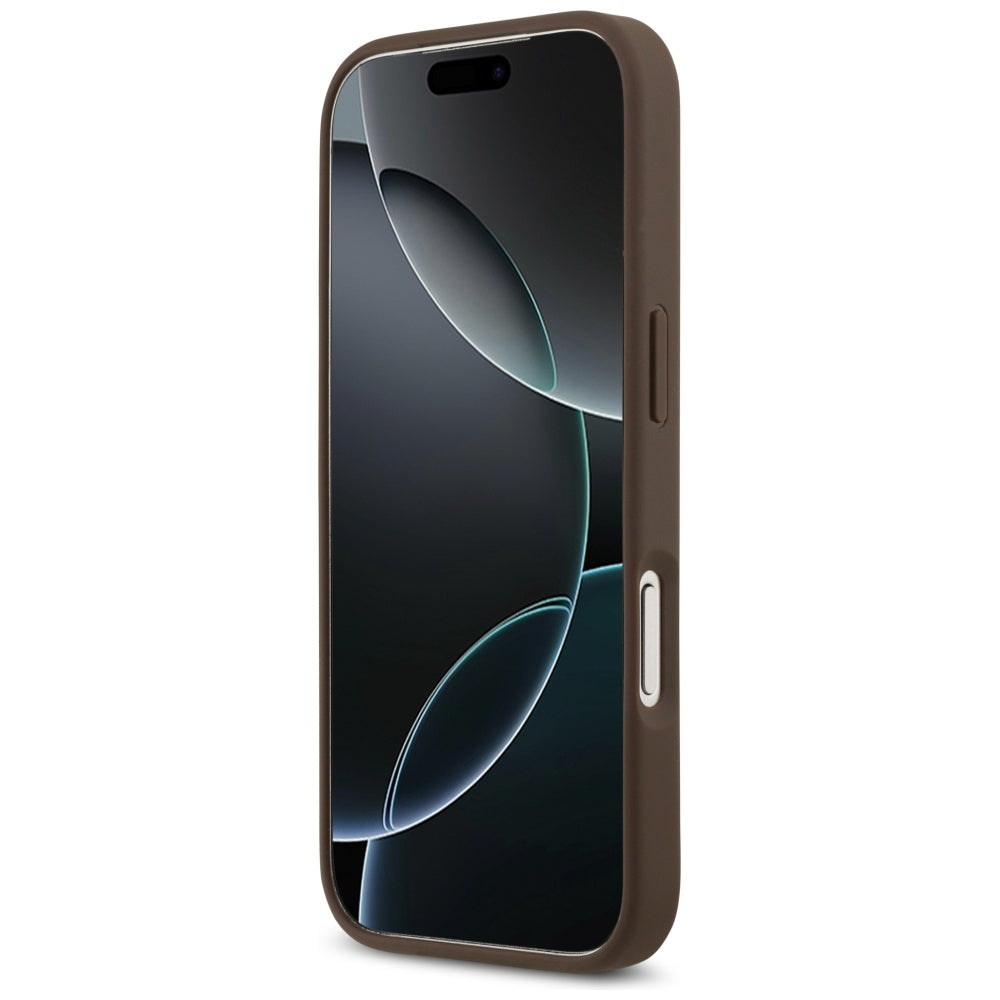 Husa pentru Apple iPhone 17 Pro, Guess, 4G Double Card Triangle, Maro