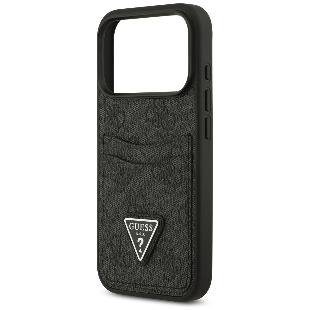 Husa pentru Apple iPhone 17 Pro, Guess, 4G Double Card Triangle, Neagra